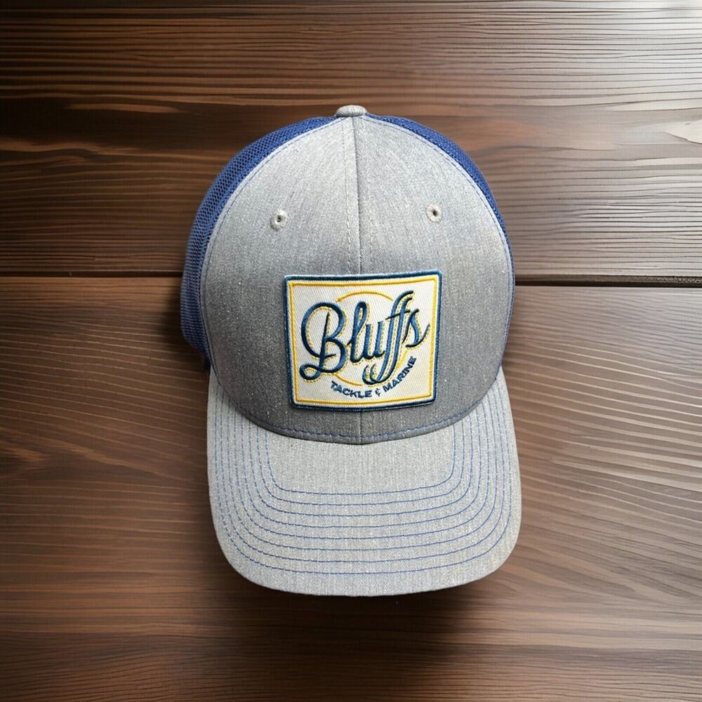 Richardson  Style Snapback Bluffs Trucker Tackle & Marine  Gray & Blue  Mesh Hat